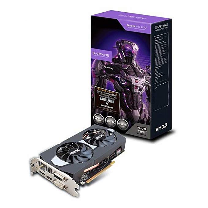 Sapphire DUAL-X AMD Radeon R9 270 OC 2GB GDDR5 2DVI/HDMI/DisplayPort PCI-Express Video Card w/ Boost