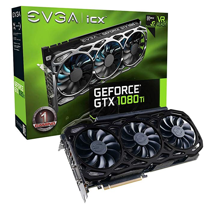 EVGA GeForce GTX 1080 Ti FTW3 Elite Gaming Black 11GB 12GHz GDDR5X iCX Technology - 9 Thermal Sensors & RGB LED G/P/M Graphic Cards 11G-P4-6797-K2