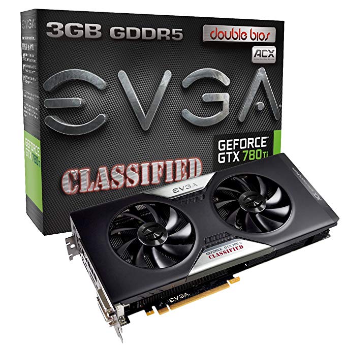 EVGA GeForce GTX 780Ti 3GB GDDR5 384-Bit Dual-Link DVI-I DVI-D HDMI DP SLI Graphics Card 03G-P4-2888-KR