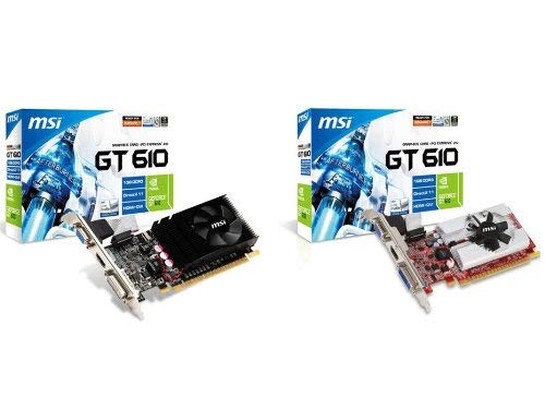 MSI NVIDIA GeForce GT 610 1GB GDDR3 VGA/DVI/HDMI Low Profile PCI-Express Video Card N610GT-MD1GD3/LP